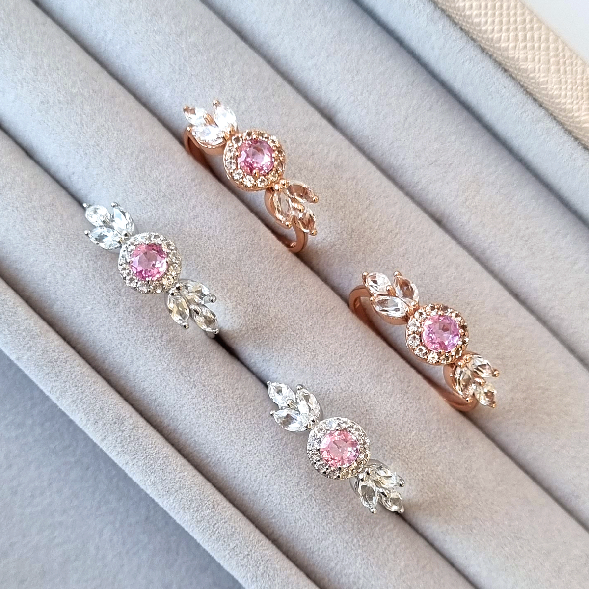 Aurelia Pink Saphir Ring in 18k Roségold Vermeil