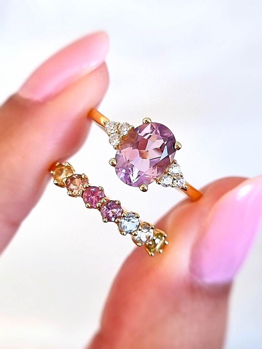 Lavendel Amethist Ring in 18k Goud Vermeil