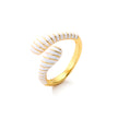 Anello Sloane in smalto bianco e oro