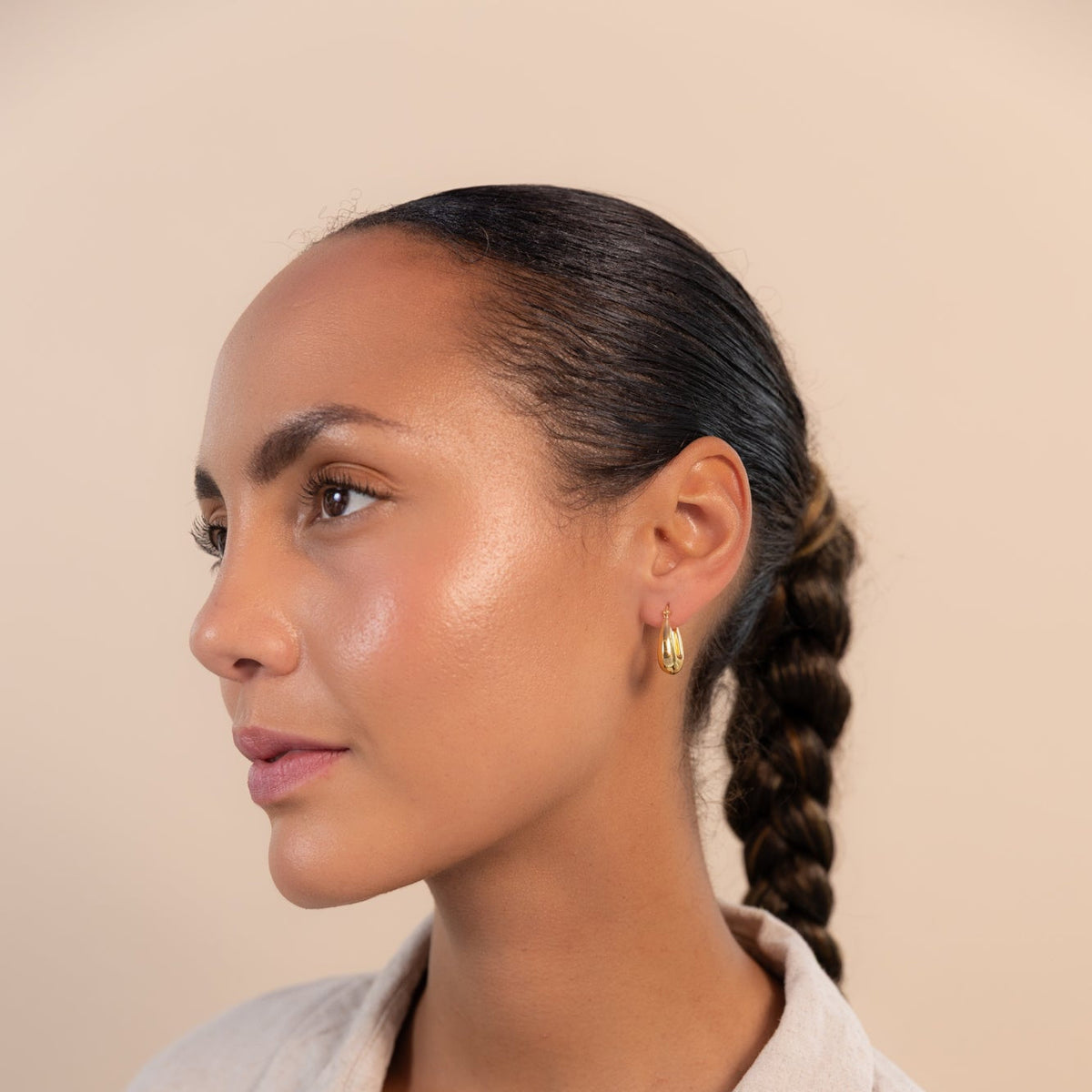 Silver Drop Saddle Hoop Ohrringe