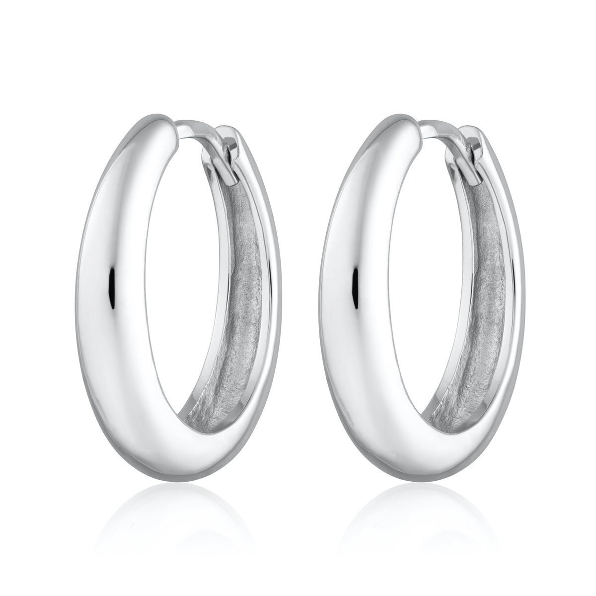Hannah Martin Silver Large Foundation Classic Hoop Earrings