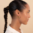 Boucles d'oreilles créoles Gaia Link en jaspe gris sculptural - Or