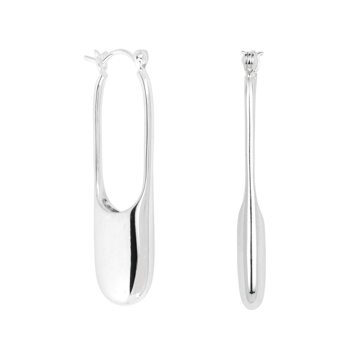Boucles d'oreilles créoles fines et minimalistes en argent