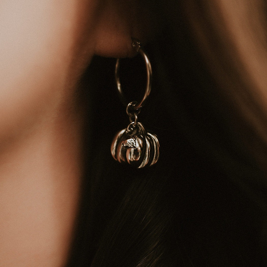 Pumpkin Hoop Earrings