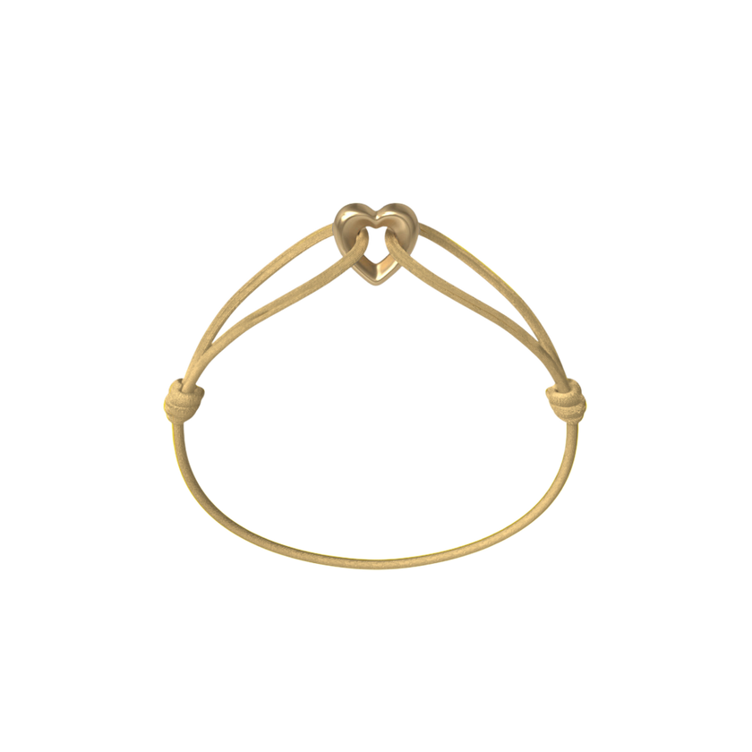 Golden Heart Cord Bracelet