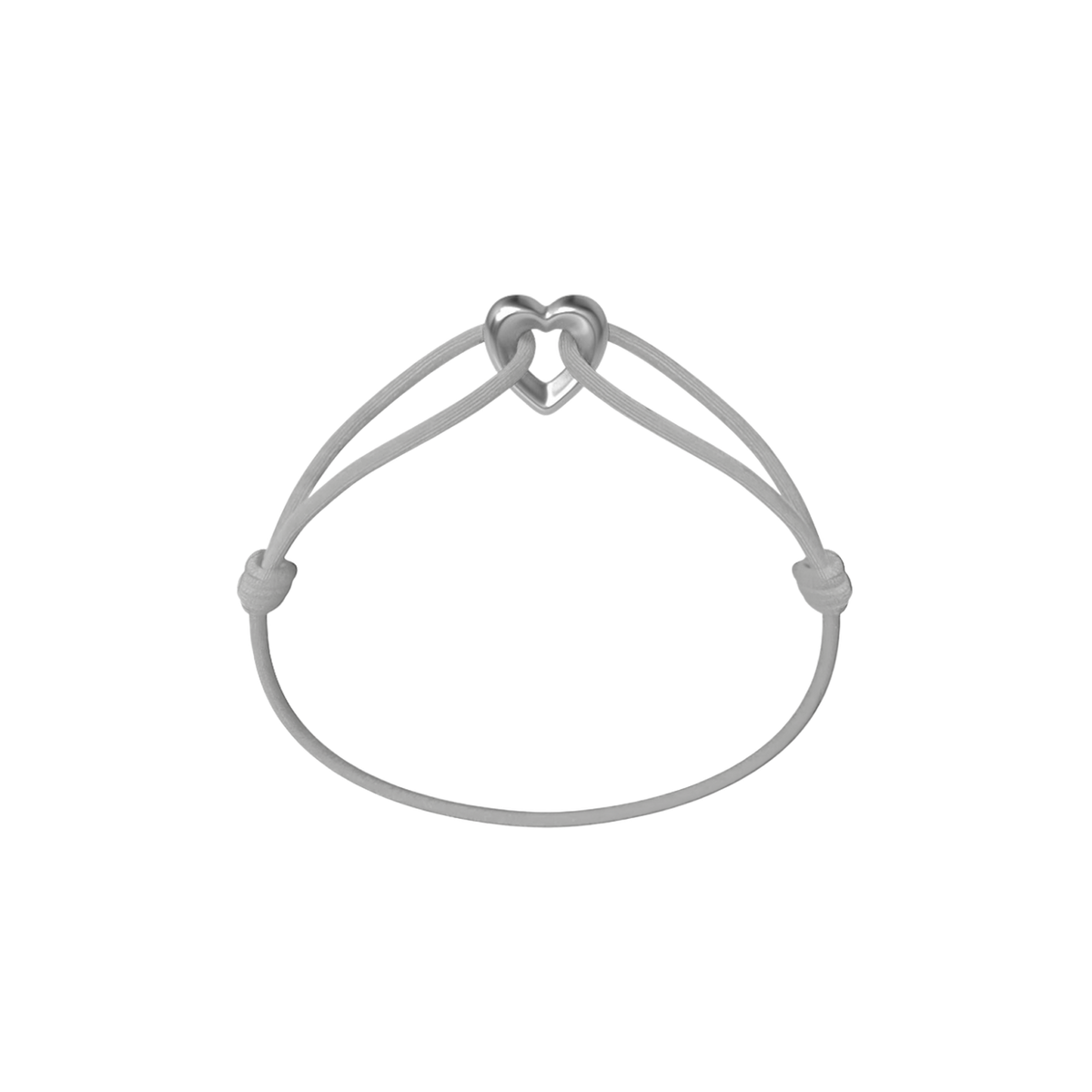 Silver Heart Cord Bracelet