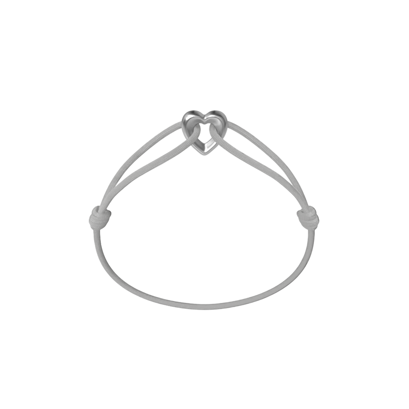 Silver Heart Cord Bracelet