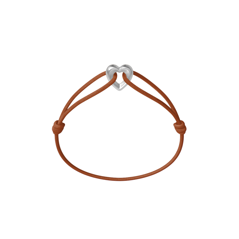 Silver Heart Cord Bracelet