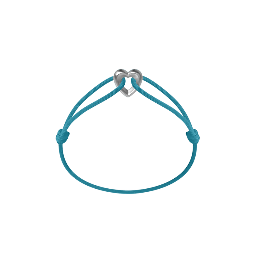 Silver Heart Cord Bracelet