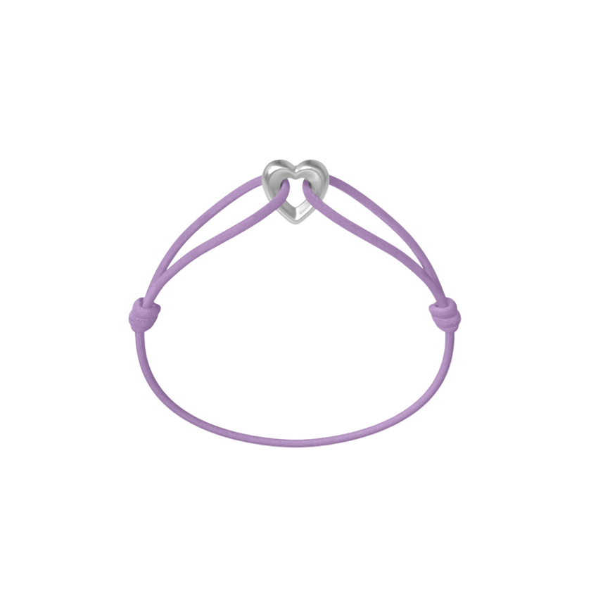 Silver Heart Cord Bracelet