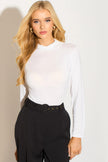 White Turtleneck Long Sleeve Top