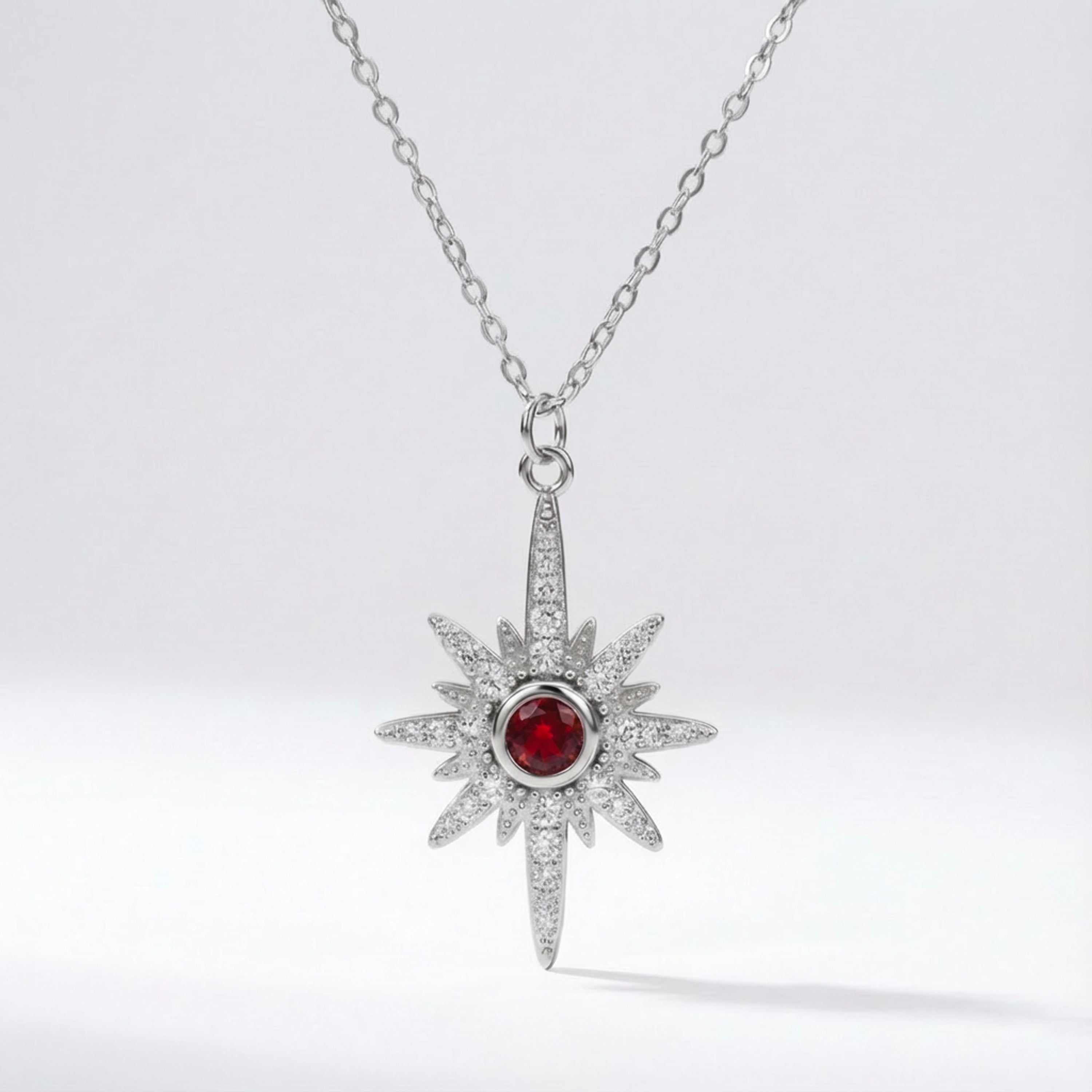 Heidi North Star Birthstone Necklace | 925 Sterling Silver