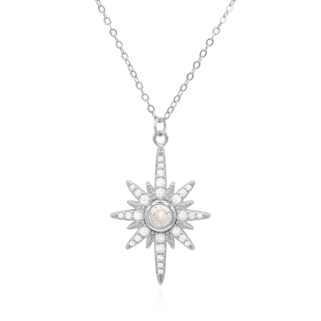 Heidi North Star Birthstone Necklace | 925 Sterling Silver