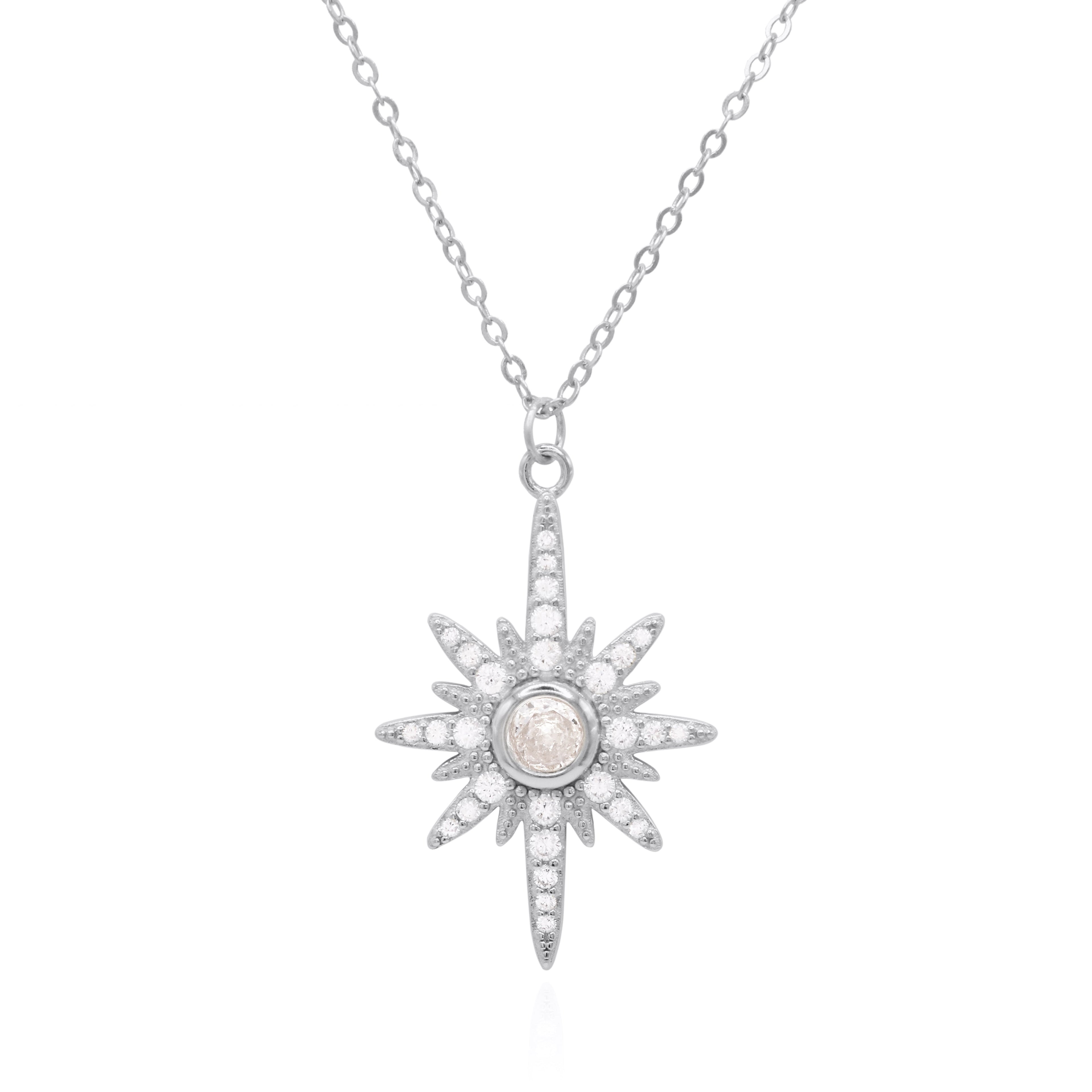 Heidi North Star Birthstone Necklace | 925 Sterling Silver