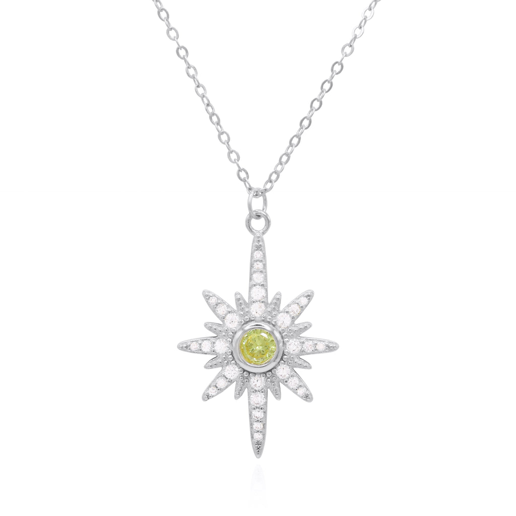 Heidi North Star Birthstone Necklace | 925 Sterling Silver
