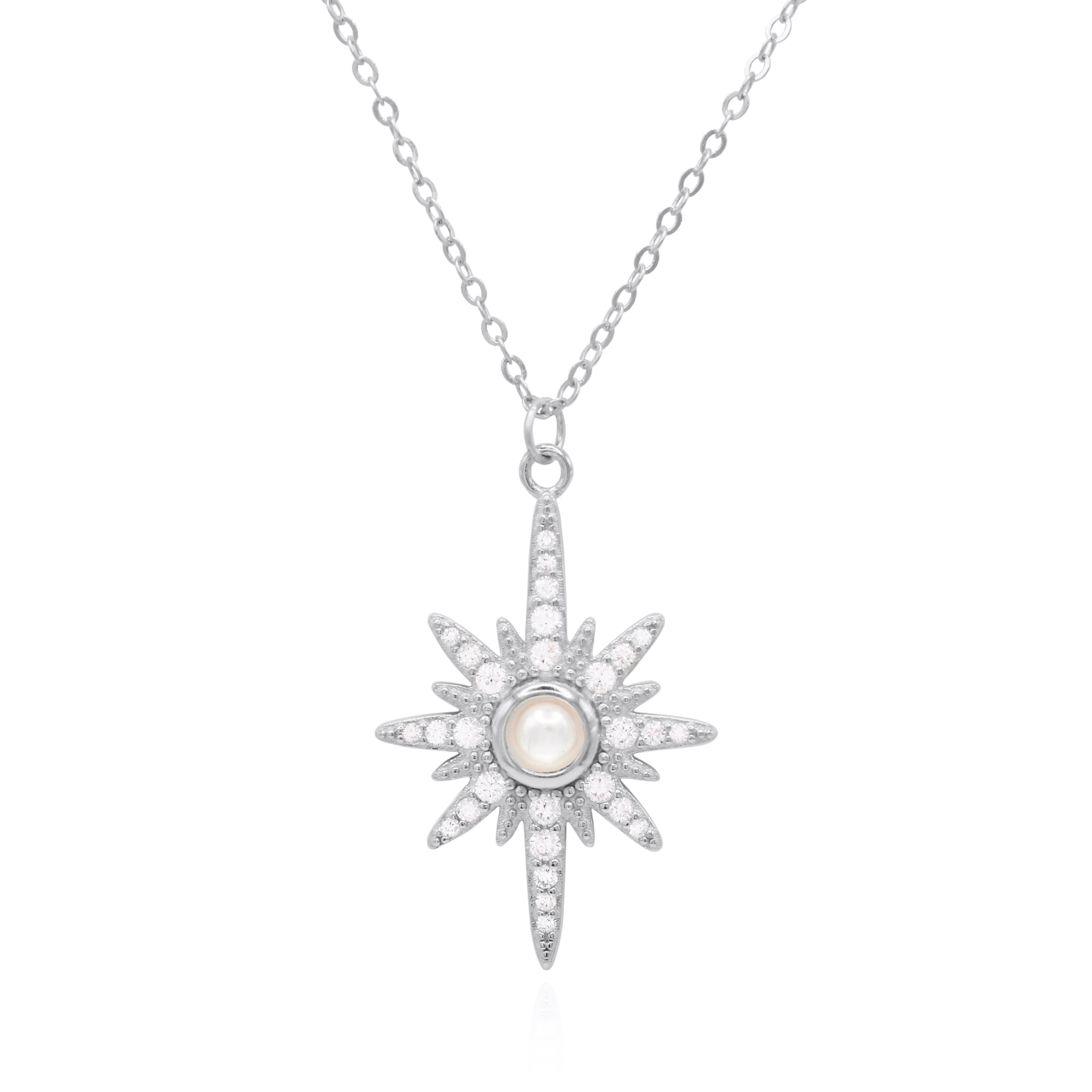 Heidi North Star Birthstone Necklace | 925 Sterling Silver