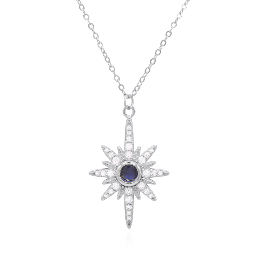 Heidi North Star Birthstone Necklace | 925 Sterling Silver
