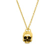 Halskette Goldener Totenkopfhelm