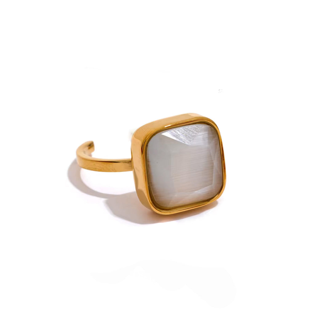 Hestia Luxe 18k Gold Plated White Ring