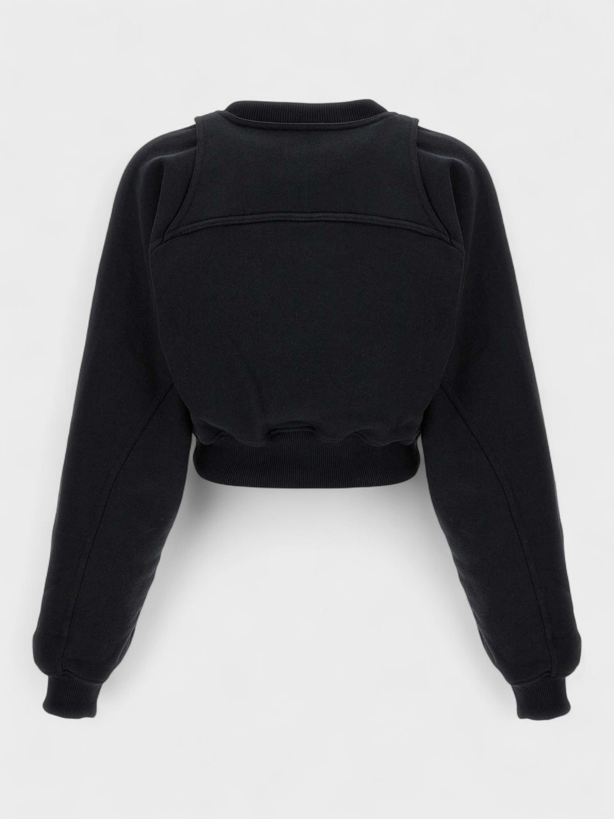 Off Stamp Round Crop Crewneck Black White