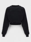 Off Stamp Round Crop Crewneck Black White
