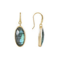 Charis Oval Gemstone Earrings Labradorite