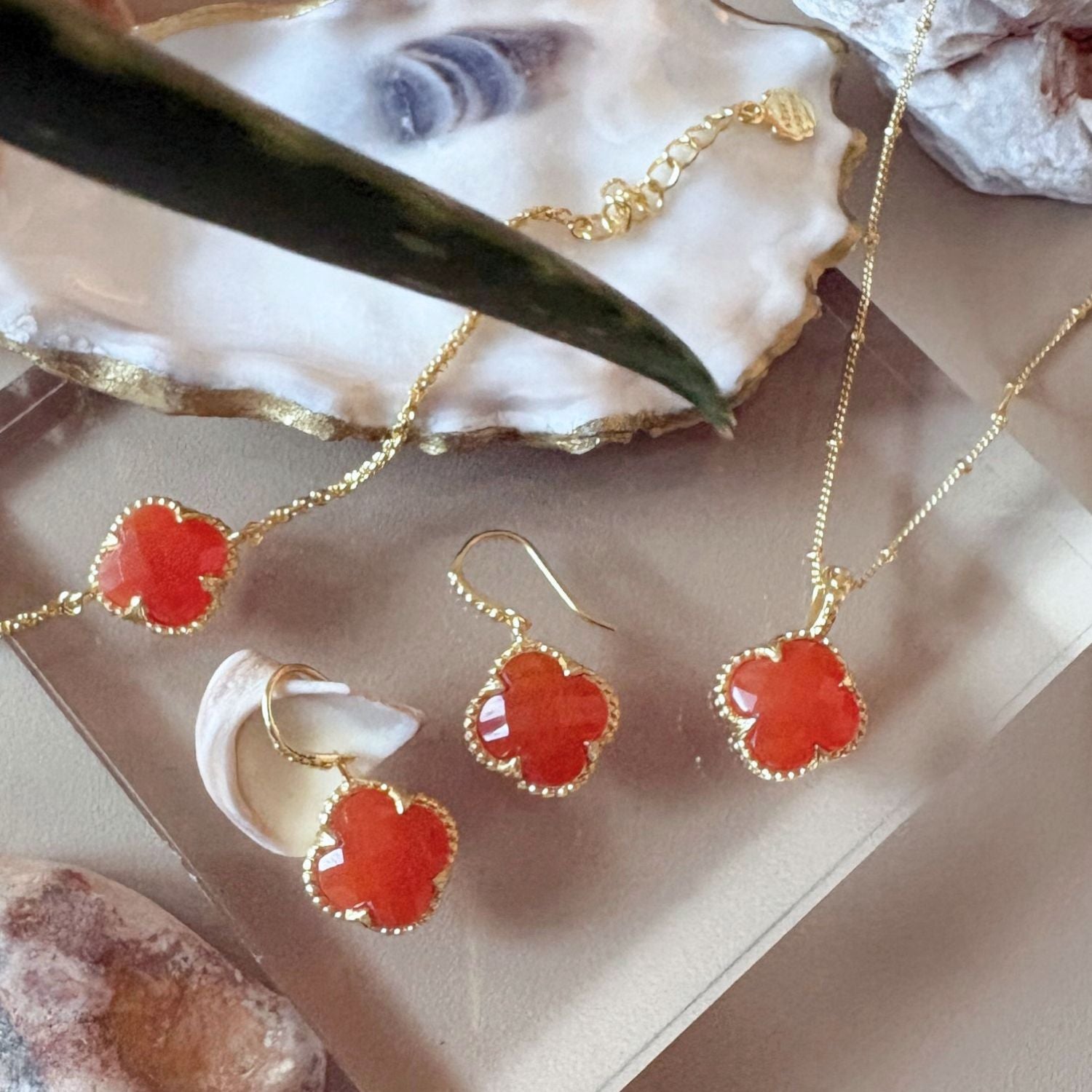 Tyche Gemstone Earrings Carnelian