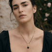 Klassisk Athena Kate ædelstens-rosenkranskæde halskæde sort onyx