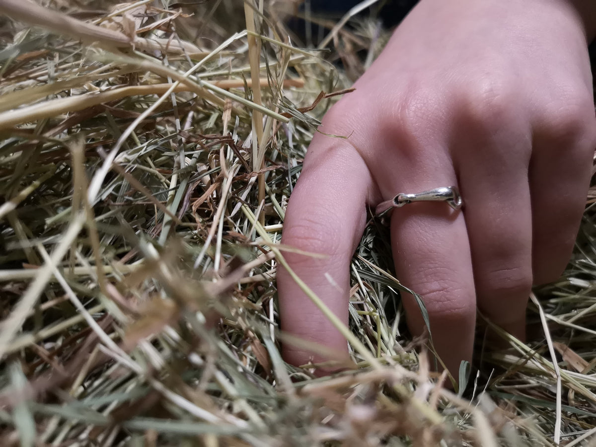 925 Silver Snaffle Bit Ring – Handmade Equestrian Gift for Him or Her