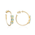 Athena Mosaic Hoops: Aqua Chalcedony