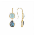 Charis Double Gemstone Earrings Pariba Onyx & Labradorite