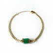 Bracciale con ciondolo Tavi in acciaio inossidabile color oro e pietra verde