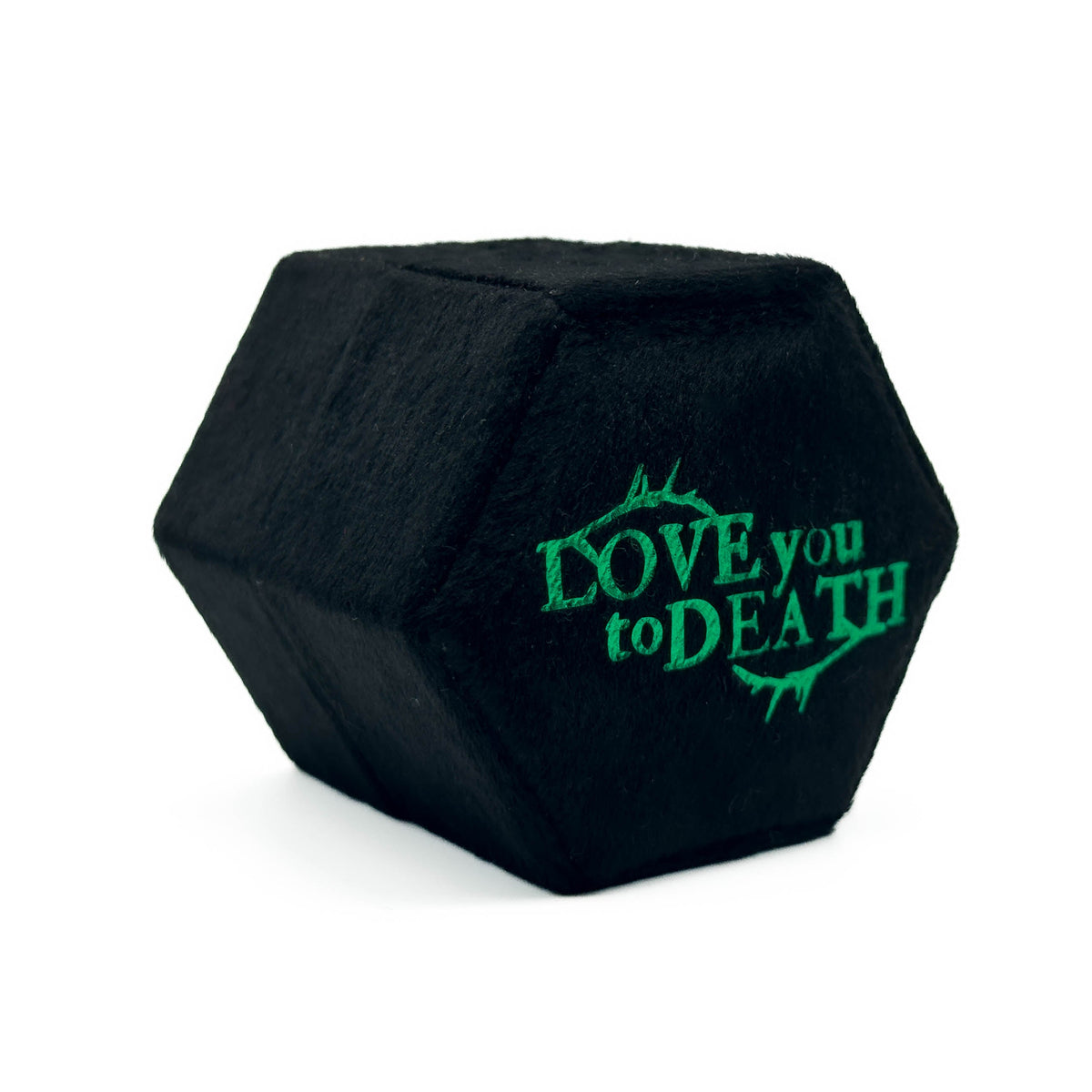 Boîte à bagues hexagonale noire « Love you to Death »