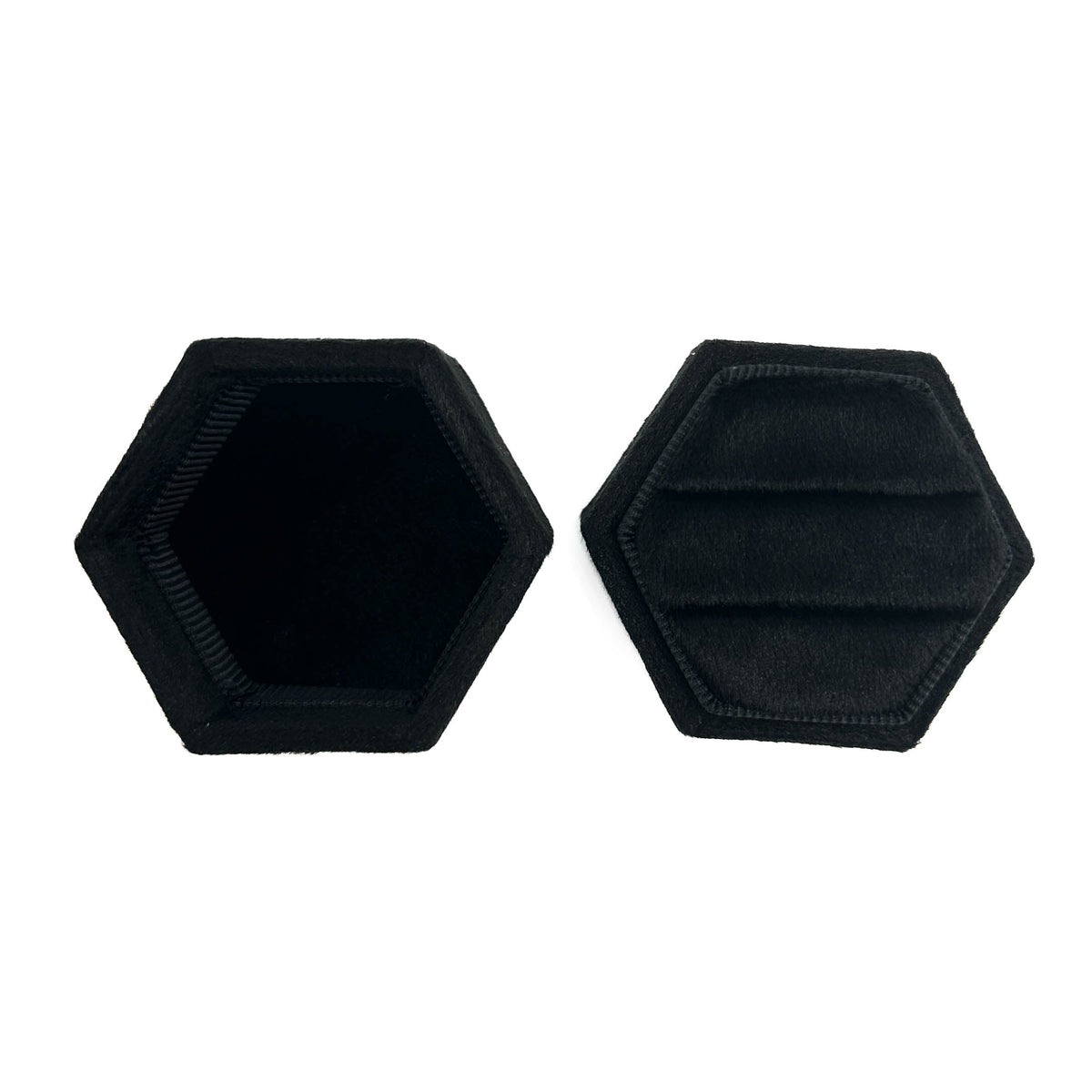 Boîte à bagues hexagonale noire « Love you to Death »