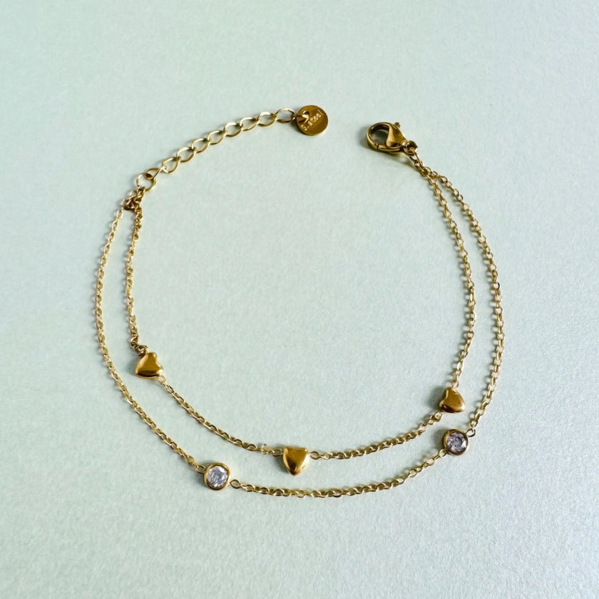 Bracciale a cuore Essie Luxe placcato oro 18k