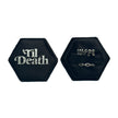 Boîte à alliances hexagonale noire « 'Til Death »