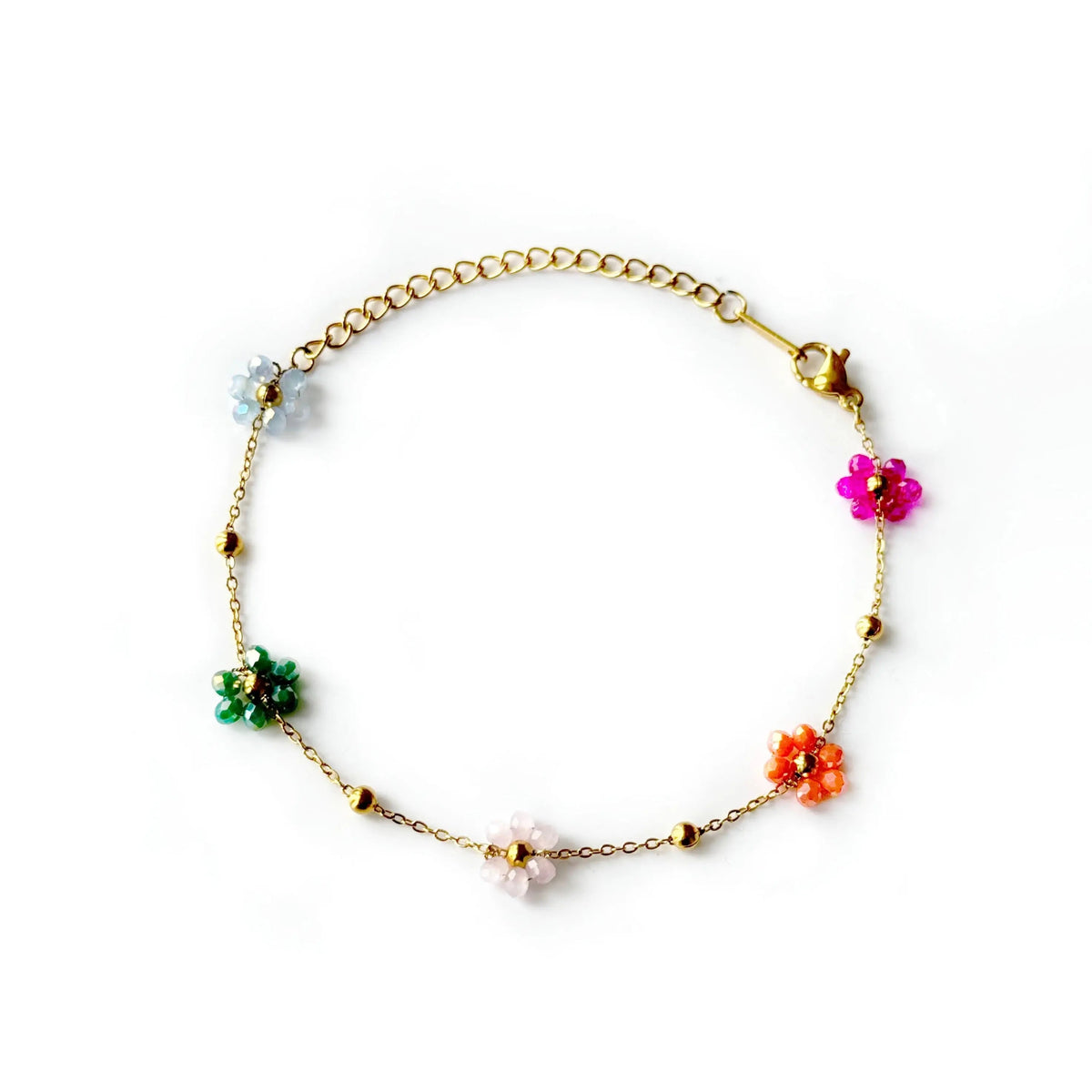 Bracelet fleuri en perles multicolores Lucy