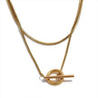 Collana avvolgente Matilda Luxe placcata in oro 18k con chiusura a T