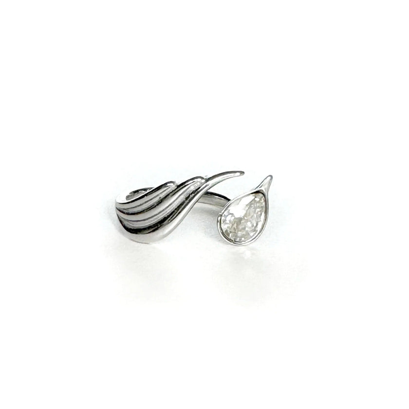 Leelia Silver Tone Jewel  Wrap Ring
