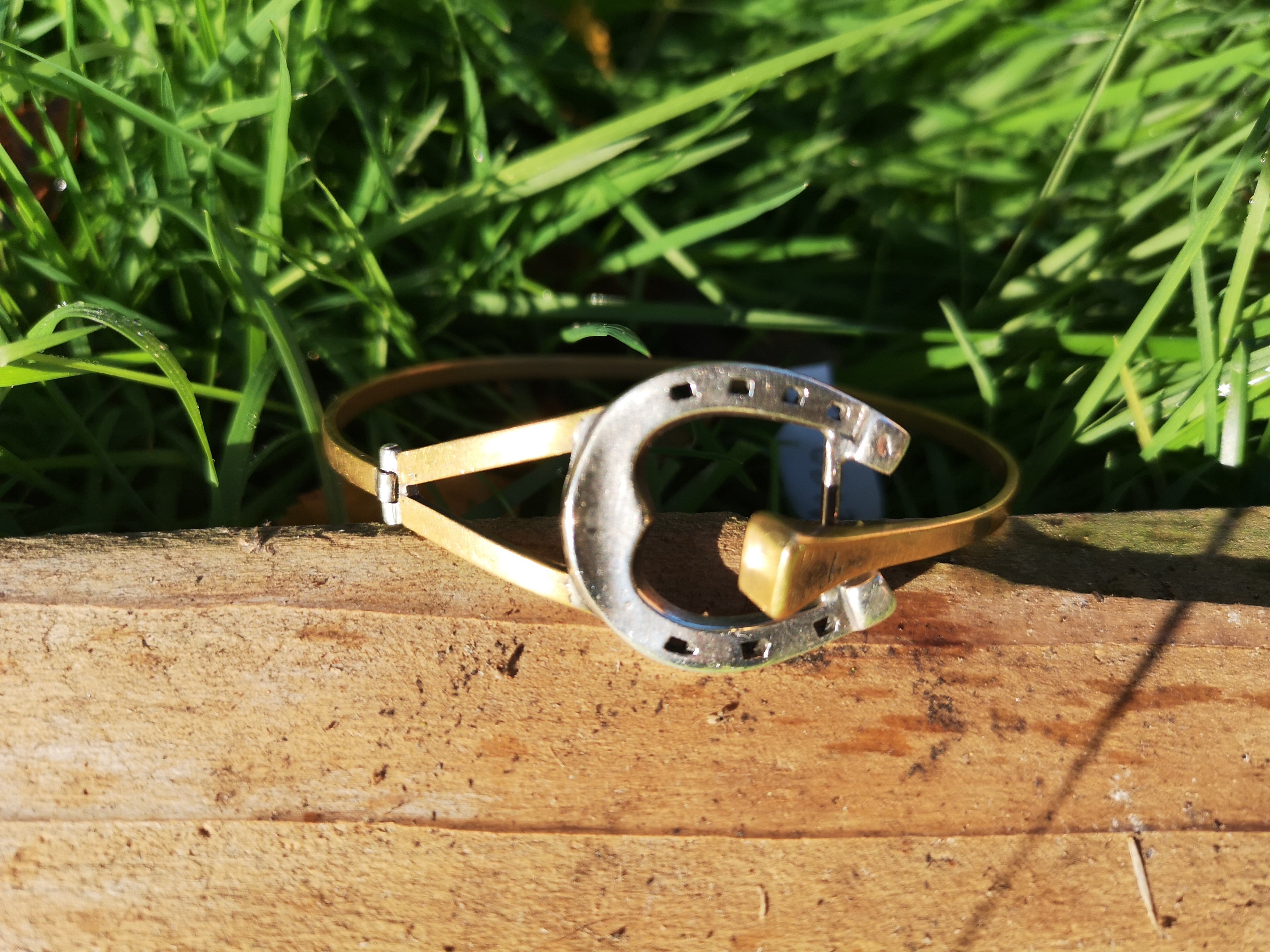 Silver Steed Big Horseshoe Bangle