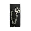 Silver Jewelled Dragon Chain Lapel Pin