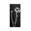 Silver Jewelled Dragon Chain Lapel Pin