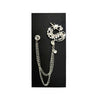 Silver Jewelled Dragon Chain Lapel Pin