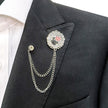 Stars & Stripes Shield Emblem Chain Lapel Pin