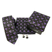 Black Lilac Motif Tie & Cufflinks Set