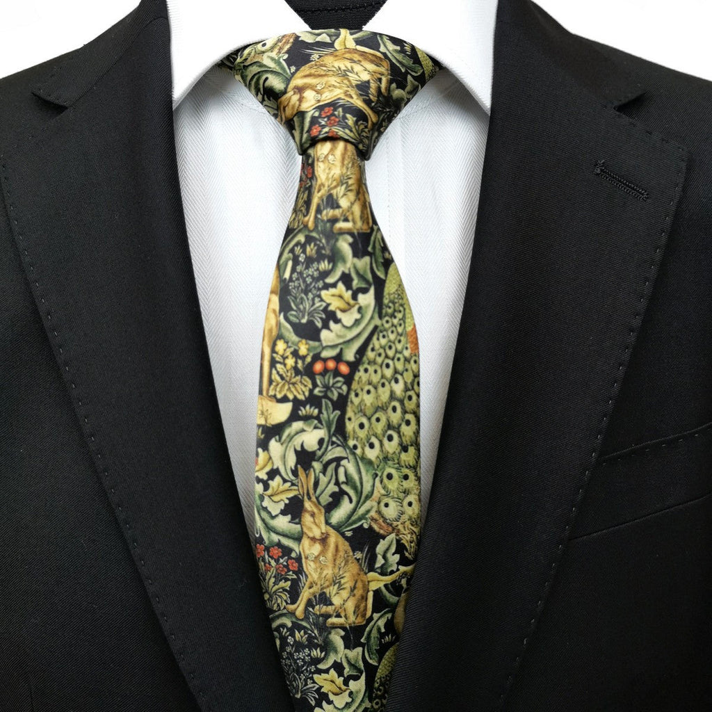 Animal Print Floral Tie