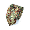 Burgundy Green Animal Print Floral Tie