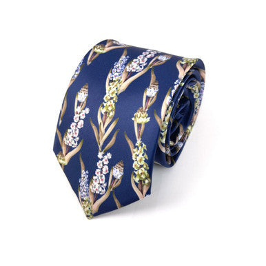 Blue Flower Print Tie