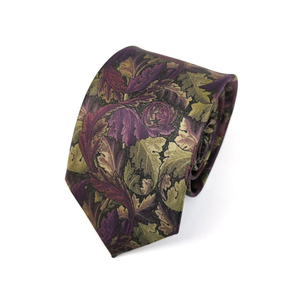 Purple Olive Floral Tie