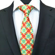 Green Coral Square Geometric Tie